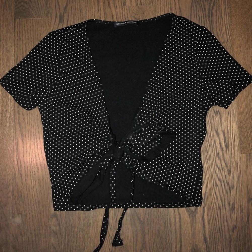 BRANDY MELVILLE Polka Dot Wrap Top!